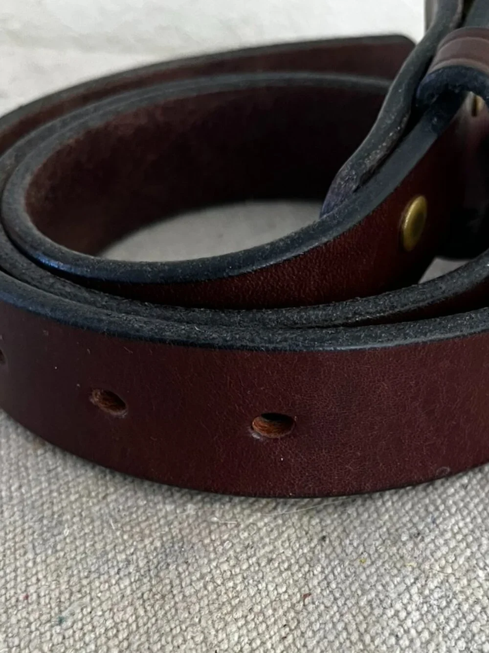 Amish Made In USA Leather Hand Crafted Brown Farm-House Heavy Weight Belt Sz 40